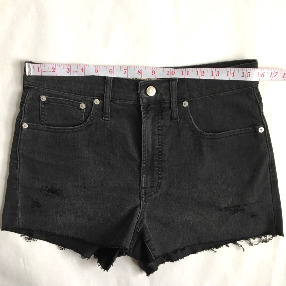 Madewell The Perfect Jean Short Ripped Edition in Underwood Wash Black Size 30 - Picture 12 of 17